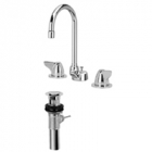 Zurn Z831B3-XL-P Widespread  5-3/8in Gooseneck, Dome Lever Hles  Pop-Up Drain Lead-free